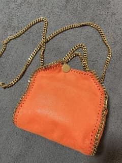 ステラマッカートニー ファラベラ ショルダーバッグ オレンジ ゴールド