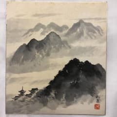 日本画　政志 作　色紙絵 日本画 政志 作 色紙絵 - メルカリ