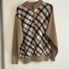 DAKS ハーフジップ ニット セーター チェック柄 M - メルカリ