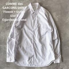 COMME des GARCONS SHIRT 小花柄 × ストライプシャツ S - メルカリ