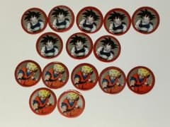 【当時物】ドラゴンボール メンコ 孫悟空 15枚セット（経年品・比較的美品）のサムネイル