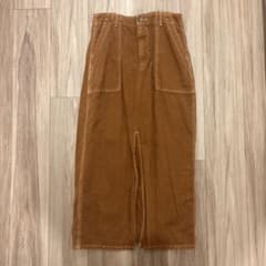 ZARA WOMAN コットンリネン ロングスカート ブラウンのサムネイル
