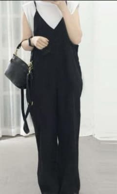 サロペットパンツ⭐︎黒色⭐︎肩紐ストラップのサムネイル