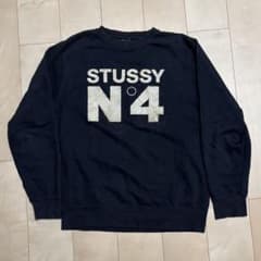 希少STUSSY ＮＯ4 スウェット Lデカロゴ ブラックのサムネイル