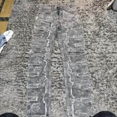 フローラル柄 ダメージ加工 デニムパンツのサムネイル
