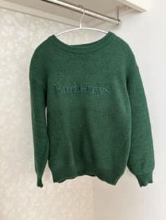 【新品】バーバリー　ウール100%  長袖 BURBERRY - 90s ヴィンテージ バーバリー レザーパッチ切替 ウール