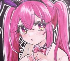 ア*)様 ♡一点物♡ 手描きイラスト バニーガール ピンク 女の子 色紙