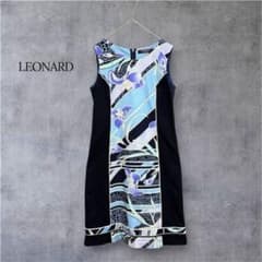 LEONARD レオナール ワンピース フォーマル 花柄 総柄 上品 40 L