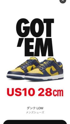 NIKE ナイキ ダンクロー　varsity maize ミシガンのサムネイル