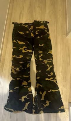 Project GR coated biker flare pants camo - メルカリ