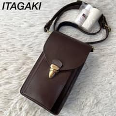 美品】希少 いたがき レザー スマホポシェット ショルダーバッグ 