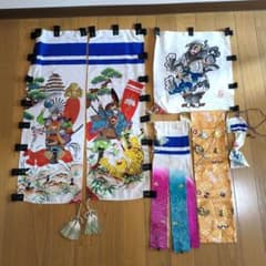 伝統的なのぼり旗 加藤清正 五月節句 アンティーク レトロ 武将 古布