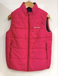 mont-bell キッズ 中綿　リバーシブル ベスト ピンク 120