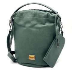 【極美品】VALEXTRA ヴィンテージ 巾着ショルダーバッグ2way グリーン