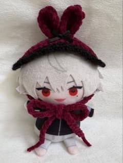 【ぬいぐるみ用 ハンドメイド うさ耳ヘッドドレス ボルドー にじぱぺ】のサムネイル