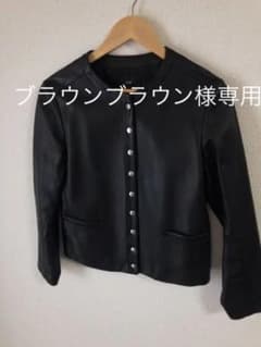 23区シープレザーノーカラーレザージャケットのサムネイル