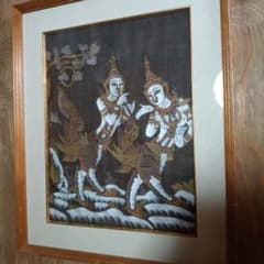 刺繍 額装 東南アジア 舞踊人物 52×63cm 手刺繍 民族工芸 m84849690902_1.jpg?1768544496