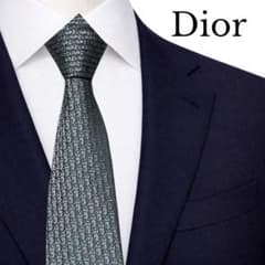 Dior ディオールオム ネクタイ トロッター ナロータイ グレー - メルカリ