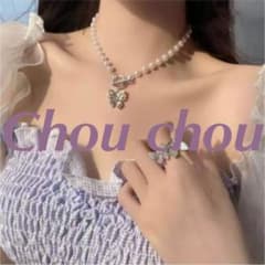 蝶々　シルバーバックルチェーンチョーカー ネックレスのサムネイル