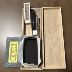 書道用具セット 硯 墨 筆 木箱入り - メルカリ
