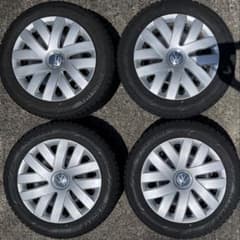 ② VW ポロ 6R 15インチ 純正鉄ホイール•スタッドレスタイヤ 2本セット