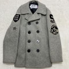 ショット✨モーターサイクルクラブ ワッペン USA製 ピーコート グレー