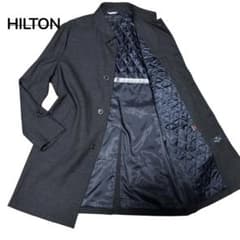 【mahiro】HILTON ウールステンカラーコート　ダークグレー　比翼 mahiro様専用】HILTON ウールステンカラーコート ダークグレー 比翼