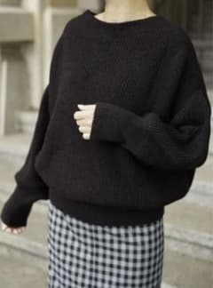 BayBee  wide crew neck knit(black)のサムネイル