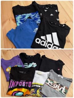 ※専用THE NORTH FACE adidas 青 Tシャツ 130のサムネイル