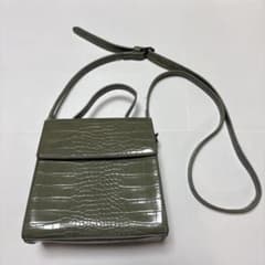 クロコ調 2way ショルダーバッグ カーキのサムネイル