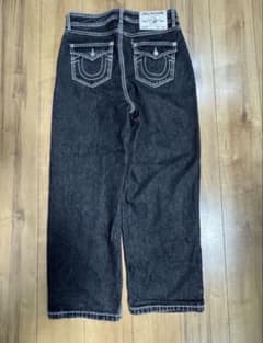 TRUE RELIGION ブラックデニムパンツ バギー 30のサムネイル