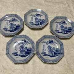 染付 山水文 小皿 5枚セット 輪花皿 銘々皿 和食器 - メルカリ