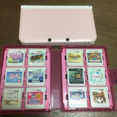 週末値下げ！ニンテンドー3DS LL ピンク×ホワイト　ソフト12個、充電器付きのサムネイル