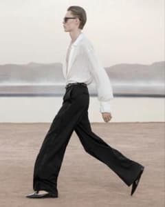 【値下】SAINT LAURENT/ フレアタキシードパンツ グレインドプードル 値下】SAINT LAURENT/ フレアタキシードパンツ グレインドプードル