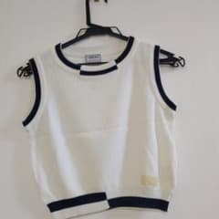 VERSACE SPORT ノースリーブセーター ホワイト/ネイビーのサムネイル