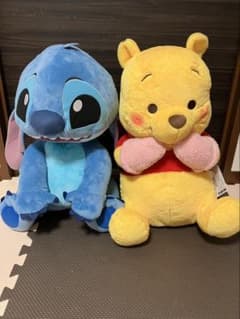 ディズニー スティッチ プーさん超超BIGぬいぐるみ　2個セット