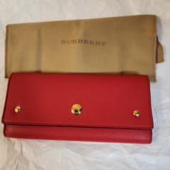 み*ち様 BURBERRY 長財布 レッド レザー スナップボタン み*ち様 BURBERRY 長財布 レッド レザー スナップボタン - メルカリ