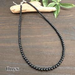 天然石 ネックレス／オニキス ネックレス／メンズ・レディース／新品未使用！