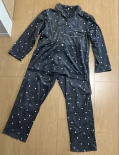 【美品】ハートベロア　パジャマ　グレー　L