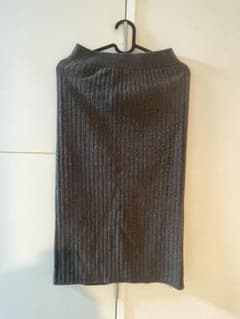 リブニット タイトスカート ダークグレーのサムネイル