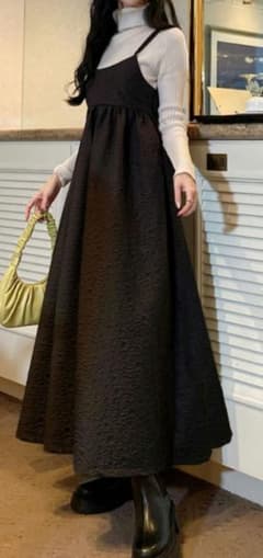 エンボス花柄フレアキャミワンピースのサムネイル
