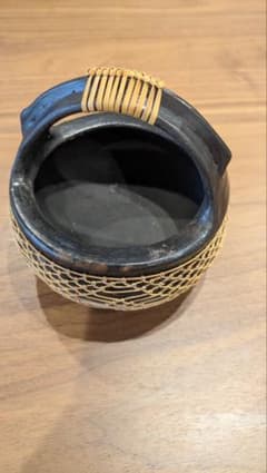 民芸品 籠 手付き 鉢 小物入れのサムネイル