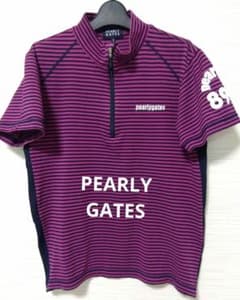 PEARLY GATES 紫黒ストライプシャツ - メルカリ