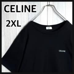 4080【希少2XLサイズ】フランス製 セリーヌ ワンポイントロゴ Tシャツ 