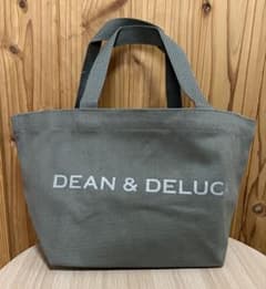 DEAN＆DELUCA♪レア　ロゴラメ入り　内ポケ付　トートバッグS オリーブ