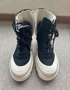 MOUSSY ハイカット キャンバス スニーカー 厚底 ブラックのサムネイル