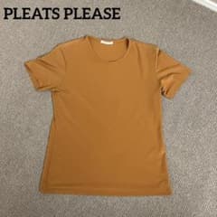 PLEATS PLEASE プリーツプリーズ 半袖カットソー キャメル ブラウン