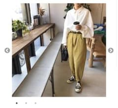 【お値下げしました！antiqua 】カラーバルーンパンツ　レトロマスタードのサムネイル