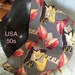 アメリカ 50s ファブリック 生地 ビンテージ - メルカリ