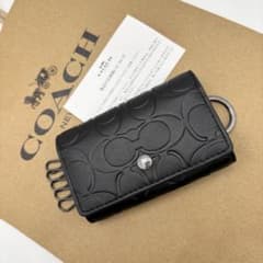COACH☆新品】☆ファイブ リング キー ケース☆シグネチャー レザー